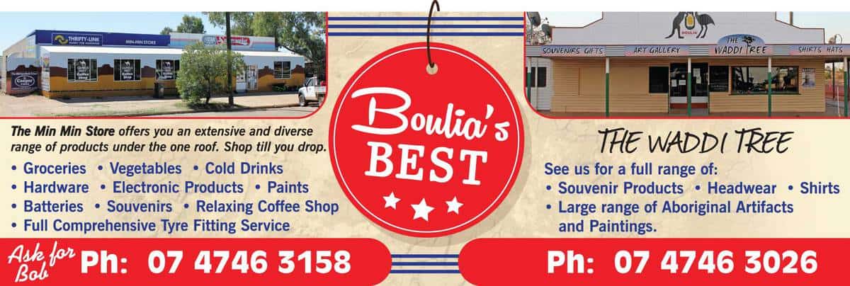 Boulia's Best; The Min Min Store and The Waddi Tree advertisement