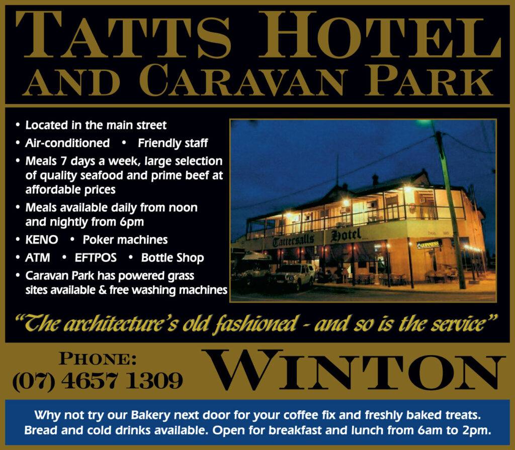 Tatts Hotel and Caravan Park 2023 Advertisement